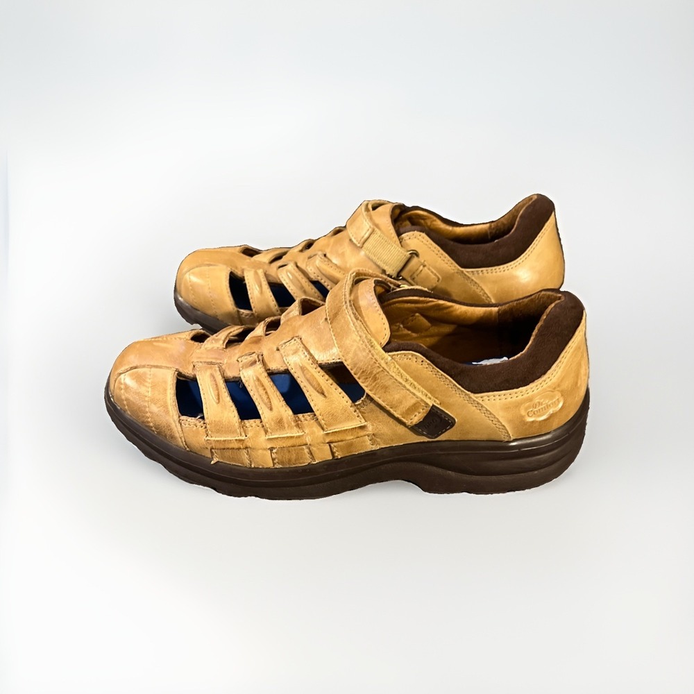 Dr comfort shoes women's Size 6.5M Breeze Fisherman Sandal In The Tan Leather - Picture 6 of 7